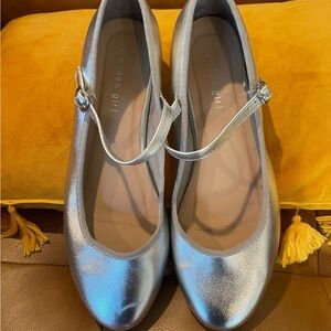 Silver ballet flats
